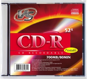 VSCDRIPSL501, Носители информации CD-R 80 52x, VS, SL/5шт/уп Ink Print