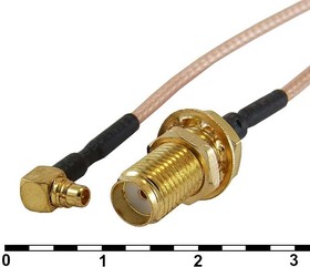 MMCX-M/SMA-F RG-178U 15CM, Разъём высокочастотный ммCX-M/SMA-F RG-178U 15CM, длина 15 см