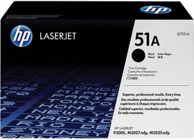 Фото 1/10 Картридж лазерный HP (Q7551A) LaserJet M3035/3027/P3005 и другие, №51А, оригинальный, ресурс 6500 страниц