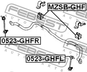 Фото 1/4 0523-GHFR, 0523GHFR_тяга стабилизатора переднего правая!\ Mazda 6 07