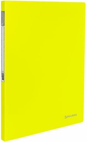 Фото 1/5 Папка Neon с металлическим скоросшивателем и внутренним карманом, желтая, до 100 листов, 0.7 мм 227465