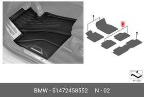 51472458552, Задние резиновые ковры резина BMW X5 G05