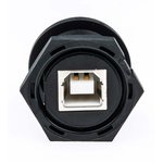 UB-20PMFP-SC8001, Гнездо; USB B; на панель,винтами; THT; прямой; USB 2.0; IP68