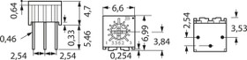 Cermet trimmer potentiometer, 100 kΩ, 0.5 W, THT, on top, 3362P-1-104LF