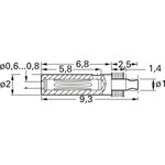 2 mm socket, solder connection, 1 mm, 41.6001