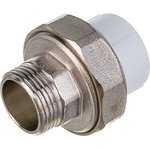 10156020, Муфта разъемная 25x3/4' НР полипропиленовая PPR американка, белая