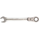 14828, Ключ комбинированный трещоточный, 15 мм, CrV, шарнирный, зерк.хром