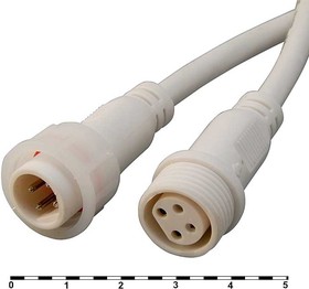 Фото 1/2 BLHK16-4PW, Разъемы герметичные кабельные (штекер-гнездо) , 4 контакта, IP67, 5 А, 250 В, белые