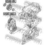 0588BL, Ролик обводной MAZDA 3 BK 03-08