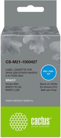 Фото 1/3 Картридж Cactus CS-M21-1000427, черный / 25.4мм, черный шрифт, белый фон, 4.27м ( CS-M21-1000427
