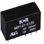 NRP-14T-B-12D, Реле 1 размык. 12VDC, 16A/250VAC SPST-NC