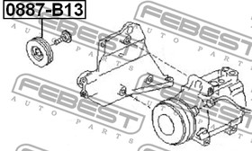 Фото 1/8 0887-B13, 0887-B13_ролик натяжной ремня НО!\ Subaru Forester/Impreza 2.0 98