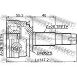 1010-T300MT, Шрус наружный 29x52.5x25