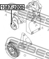 Фото 1/3 1087-J200, 1087-J200_ролик натяжной!\ Chevrolet Captiva/Epica/Lacetti 03-08