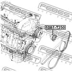 Ролик натяжной приводного ремня CHEVROLET Cruze/Cobalt/OPEL Astra J FEBEST 1087-T250