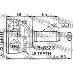 1210-012A48, 1210-012A48_ШРУС наружный к-кт! ABS\ Hyundai Getz 1.3/1.6 02