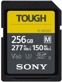 Фото 1/6 SFM256T, Карта памяти SDXC 256GB Sony SF-M TOUGH UHS-II U3 V60 150/277 MB/s (SF-M256T)