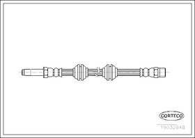 Фото 1/4 19032848, Шланг тормозной MERCEDES-BENZ: SPRINTER 4-t фургон 408 CDI/411 CDI/413 CDI/414/416 CDI 96-06, V-CLAS