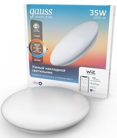 Фото 1/6 Умный светильник Gauss IoT Smart Home настенно-потолочный белый (2060112)