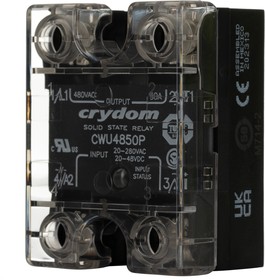 Фото 1/5 CWU4850P, Sensata Crydom CW48 Series Solid State Relay, 50 A Load, Panel Mount, 660 V ac Load, 48 V dc, 280 V ac Control