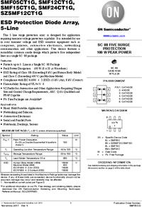 SMF05CT1G, Диодная сборка из пяти защитных диодов, 5В, 100Вт, SMD [SC ...