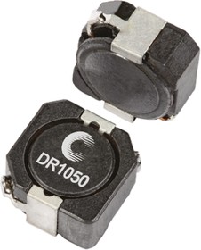 Фото 1/2 DR1050-150-R, 1050 Shielded Wire-wound SMD Inductor with a Ferrite Core, 15 µH ±30% Wire-Wound 3.8A Idc