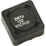 DR74-101-R, Силовой Индуктор (SMD), 100 мкГн, 860 мА, Экранированный, 990 мА ...