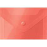 Папка-конверт на кнопке А7, 74х105 мм, 150 мкм, красная 281228