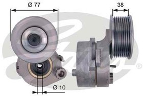 Фото 1/3 T38663, Натяжитель приводного ремня в сборе d= 77 w= 38 z=8 mm MERCEDES BENZ: Axro I II Zetros