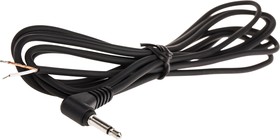 33HR07884X, Male 3.5mm Mono Jack to Unterminated Aux Cable, Black, 2m