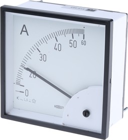 Фото 1/2 D96MIS60A/1-001, D96SD Analogue Panel Ammeter 0/60A Direct Connected AC, 92mm x 92mm Moving Iron