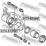 0174-GX100F, Втулка направляющая суппорта тормозного переднего