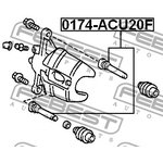 0174ACU20F, Направляющая втулка суппорта тормозного заднего TOYOTA KLUGER L/V ...