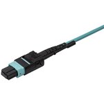 MPO8LCPL2M, MPO to LC Duplex Multi Mode OM3 Fibre Optic Cable, 50/125μm, Aqua, 2m
