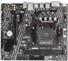 Фото 1/10 Материнская плата MSI A520M-A PRO Soc-AM4 AMD A520 2xDDR4 mATX AC`97 8ch(7.1) GbLAN RAID+DVI+HDMI