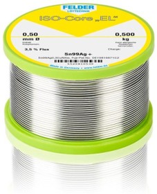 Solder wire, lead-free, Sn99Ag0.3Cu0.7NiGe, Ø 0.5 mm, 500 g