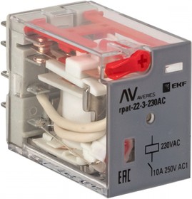 Photo 1/10 rpat-22-3- 230AC, Intermediate relay RPAt 22/3 10A 230V AC with push button and mech. the AVERES display