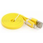 USB кабель LP Micro USB плоский узкий желтый, коробка