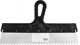 Фото 1/4 85141, Шпатель из нержавеющей стали, 350 мм, зуб 6х6 мм, пластмассовая ручка