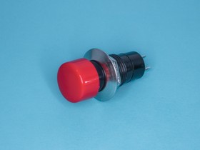 Фото 1/5 PSW-2F-R, Кнопка круглая 14мм 220в 1А с фиксацией, красная