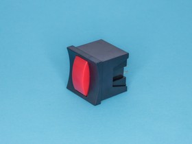Фото 1/6 PSM2-0-R-B, Кнопка мини без фиксации, красная в черном корпусе