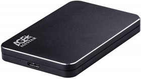 Фото 1/3 Внешний корпус для HDD AgeStar 3UB2A18 SATA алюминий черный 2.5"