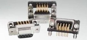 163A13829X, D-Sub Standard Connectors DSUB SOLDER PIN ANG 9.4mm PREC MCHND CNT