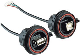 Фото 1/4 PX0843/B, Appliance Plug, USB B to Socket, 5-pole, 1 Ports, USB-B 2.0