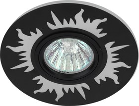 Фото 1/3 DK LD30 BK Светильник ЭРА декор cо светодиодной подсветкой MR16, 220V, max 11W, черный Б0036498