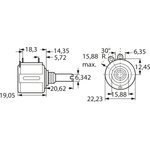 Precision potentiometer, 3 turns, 10 kΩ, 1 W, linear, solder lug, 3543S-1-103L
