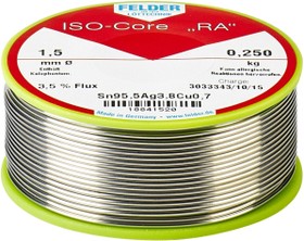 Solder wire, lead-free, SAC (Sn95Ag3.8Cu0.7), Ø 0.5 mm, 250 g