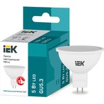 LLE-MR16-5-230-40-GU5, Лампа LED MR16 софит 5Вт 230В 4000К GU5.3 IEK