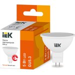 LLE-MR16-5-230-30-GU5, Лампа LED MR16 софит 5Вт 230В 3000К GU5.3 IEK