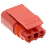 3-2834074-2, Lighting Connectors 2P PLUG, MINI IP67 CONN,RED